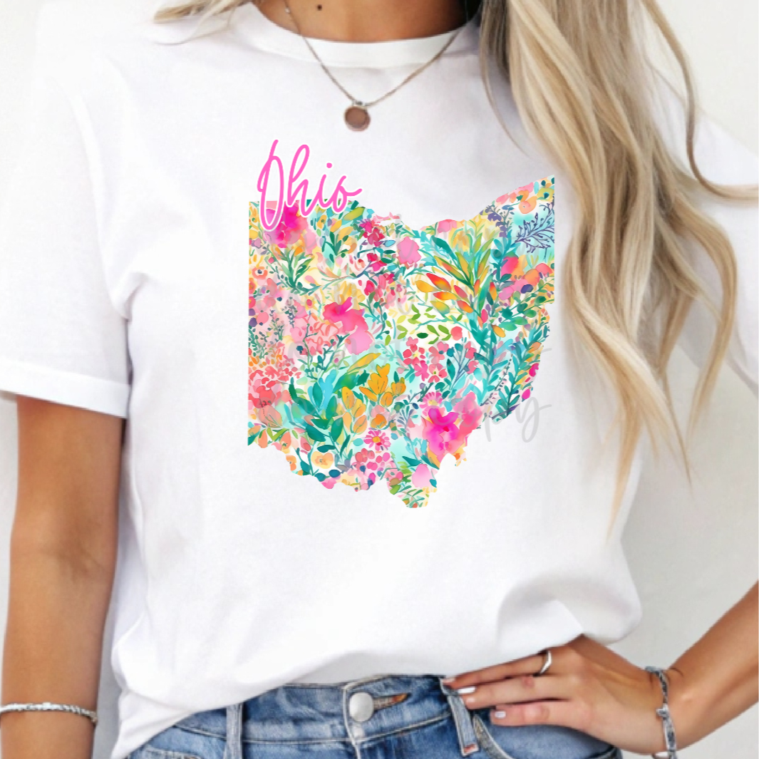 Preppy floral Ohio (Parker) 101038 DTF transfer