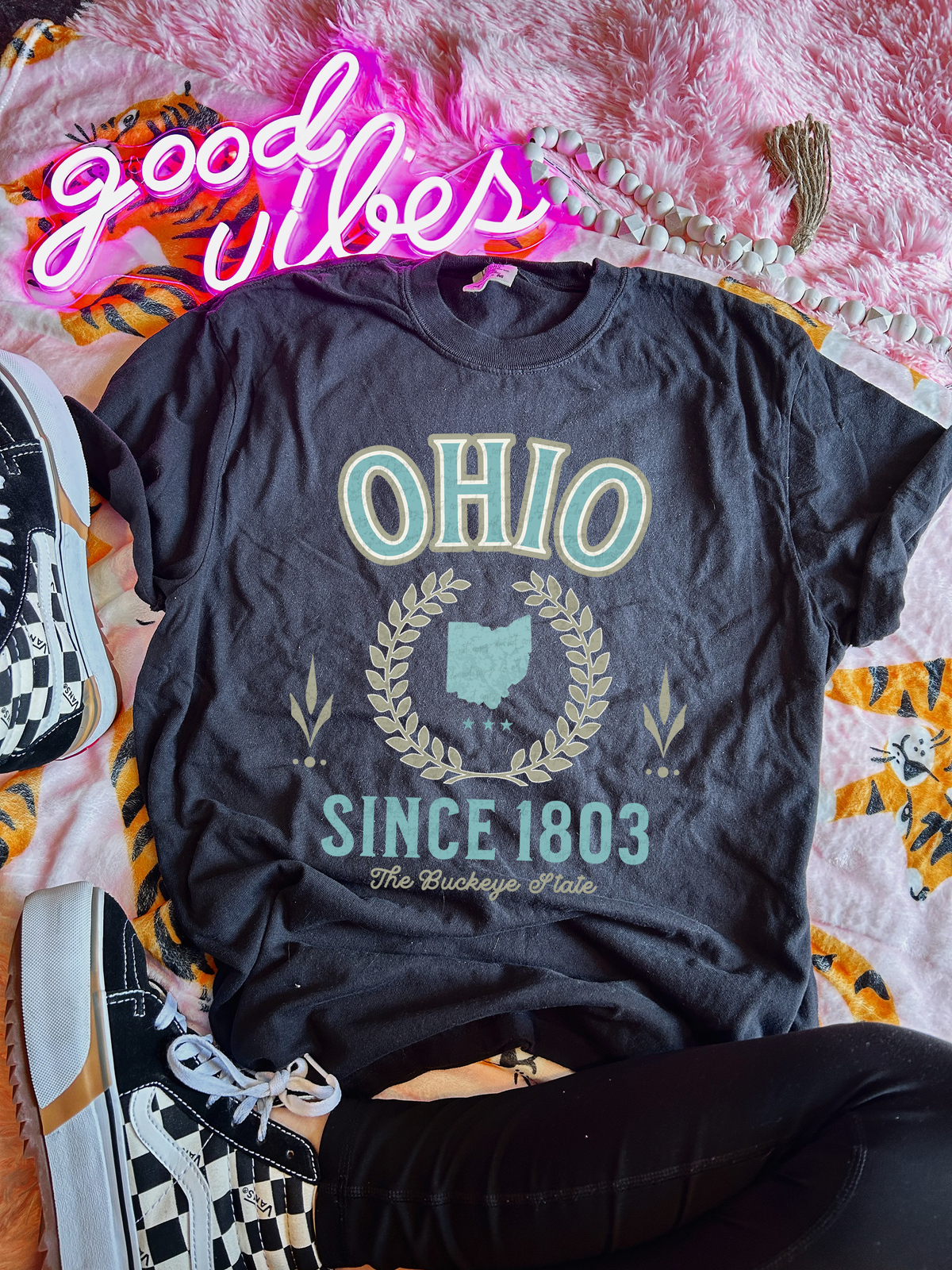 Ohio Since 1803 The Buckeye State Blue Font 111525 DTF transfer