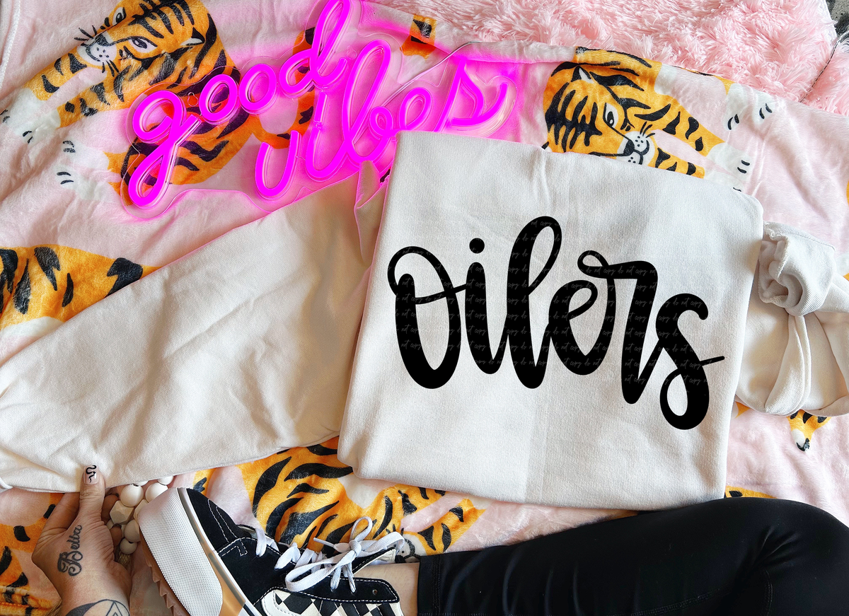 Oilers Hand Lettered 54112 DTF transfer