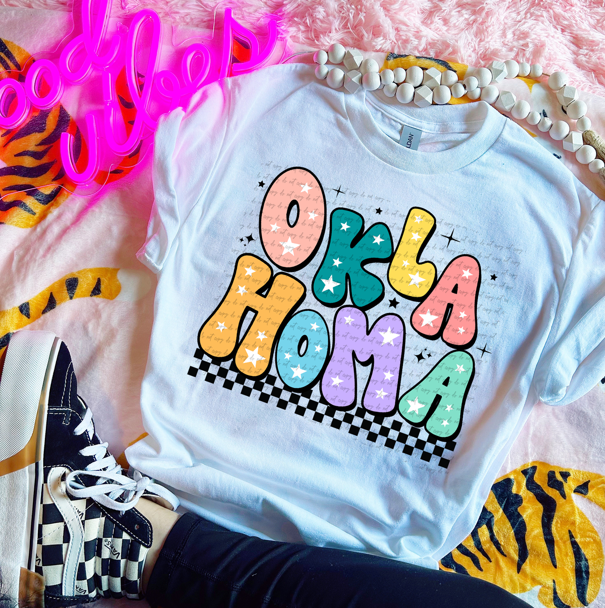 Oklahoma Colorful Groovy Font 89183 DTF Transfer