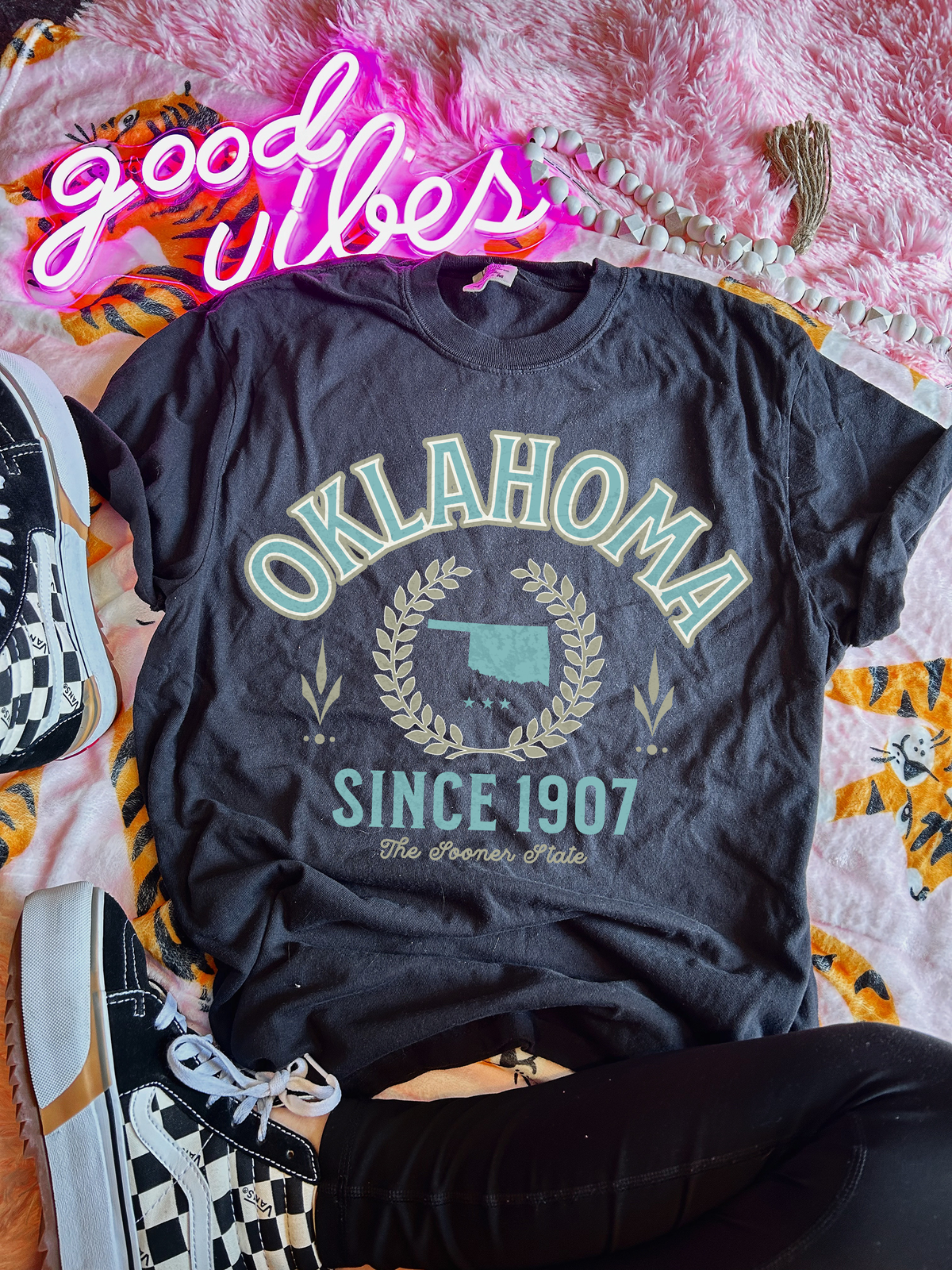 Oklahoma Since 1907 The Sooner State Blue Font 111526 DTF transfer