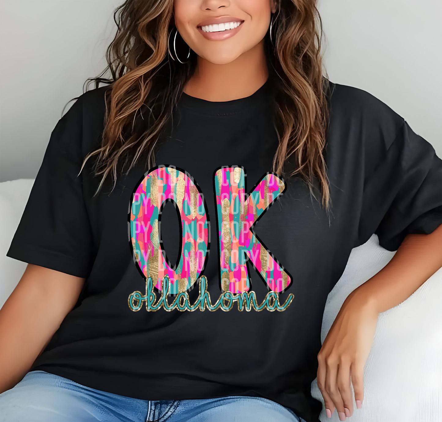 OK Oklahoma Brushstrokes 69576 DTF transfer