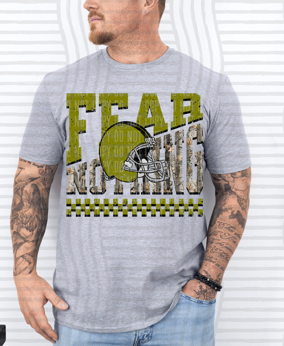 Olive and camo fear nothing (Caplinger) DTF Transfer