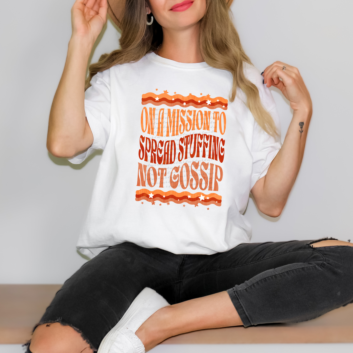 On A Mission To Spread Stuffing Not Gossip 46606 DTF transfer