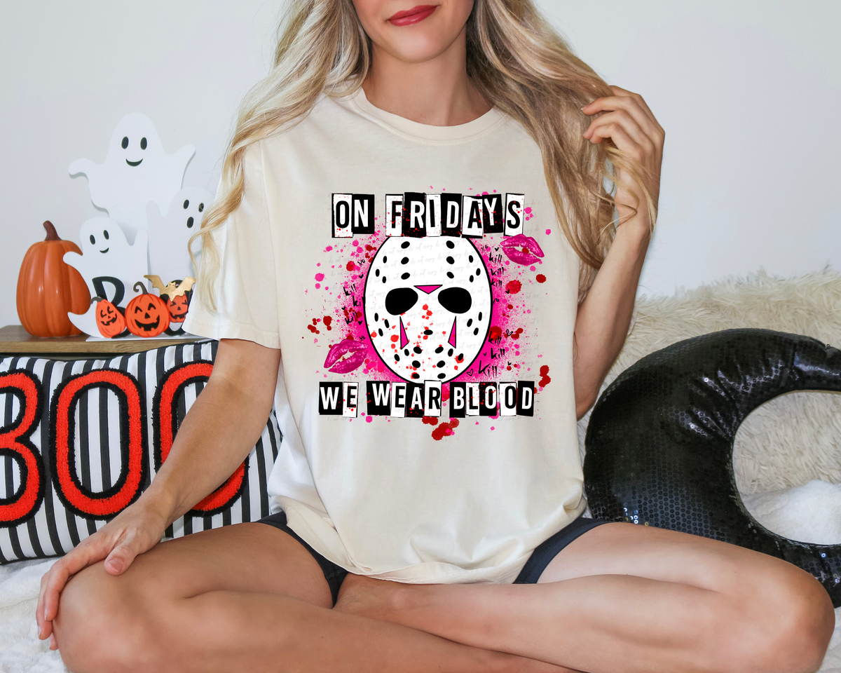On Fridays We Wear Blood Jason 114637 DTF transfer