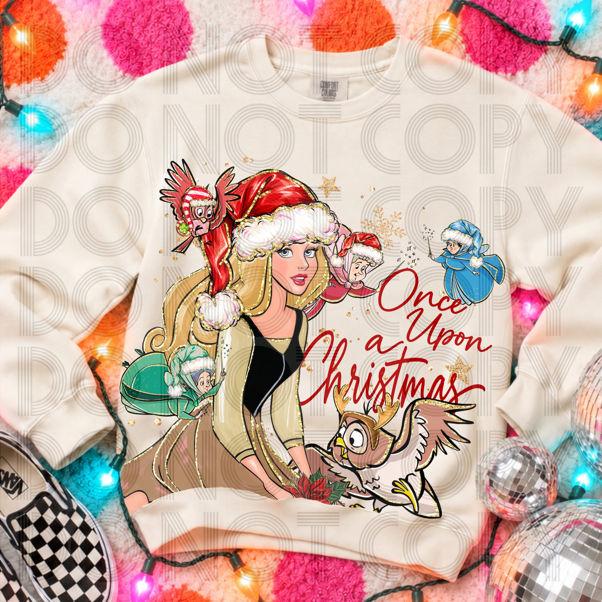 Once upon a Christmas Gold Glitter Exclusive (Renewed) DTF Transfer