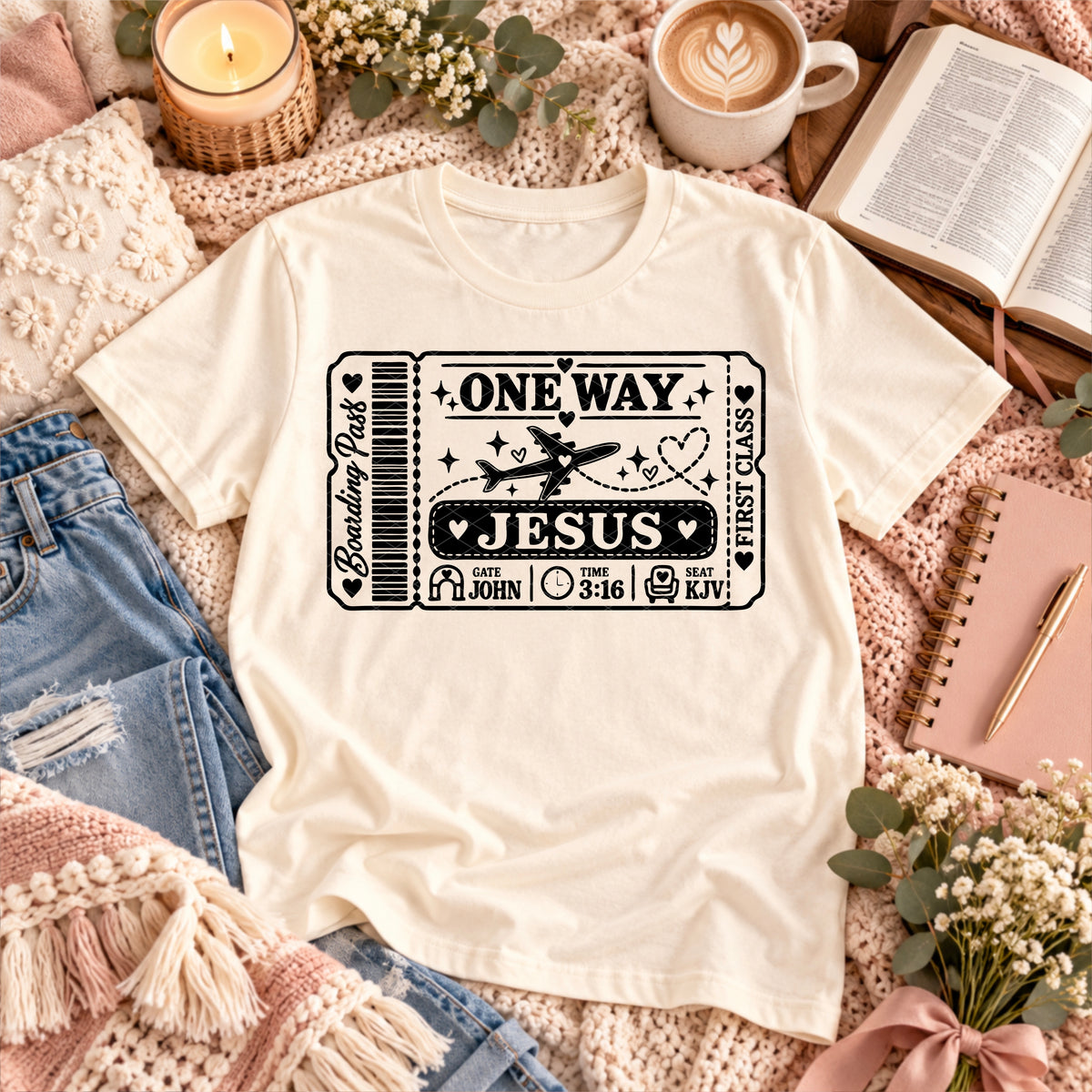 One way ticket black (SDD) DTF Transfer