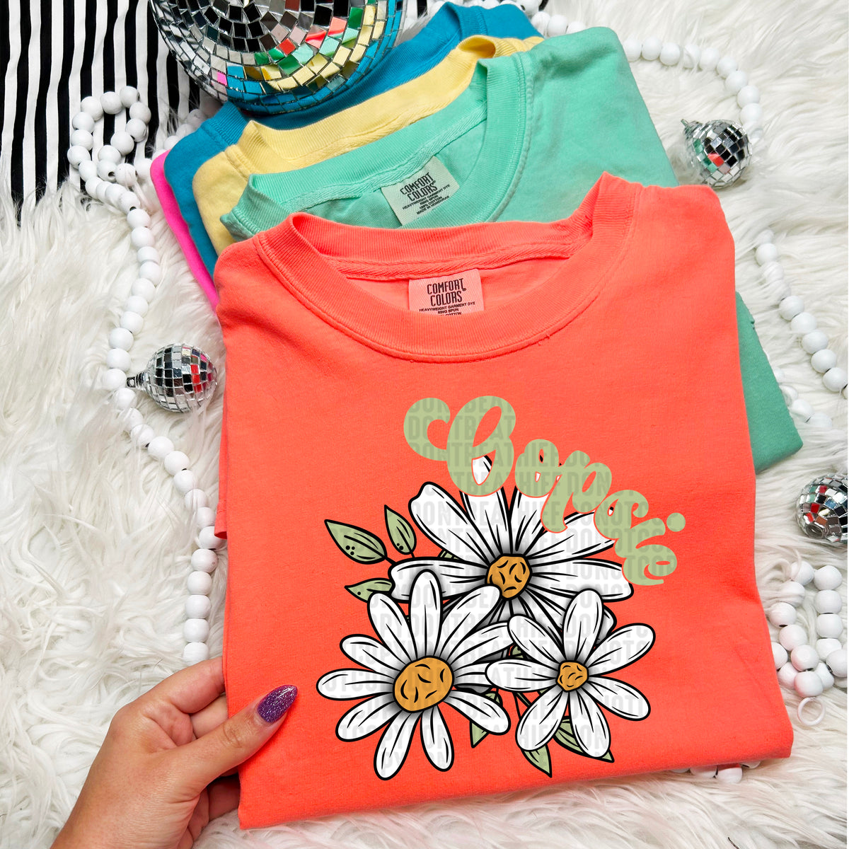 Oopsie Daisies Green Font 104374 DTF transfer