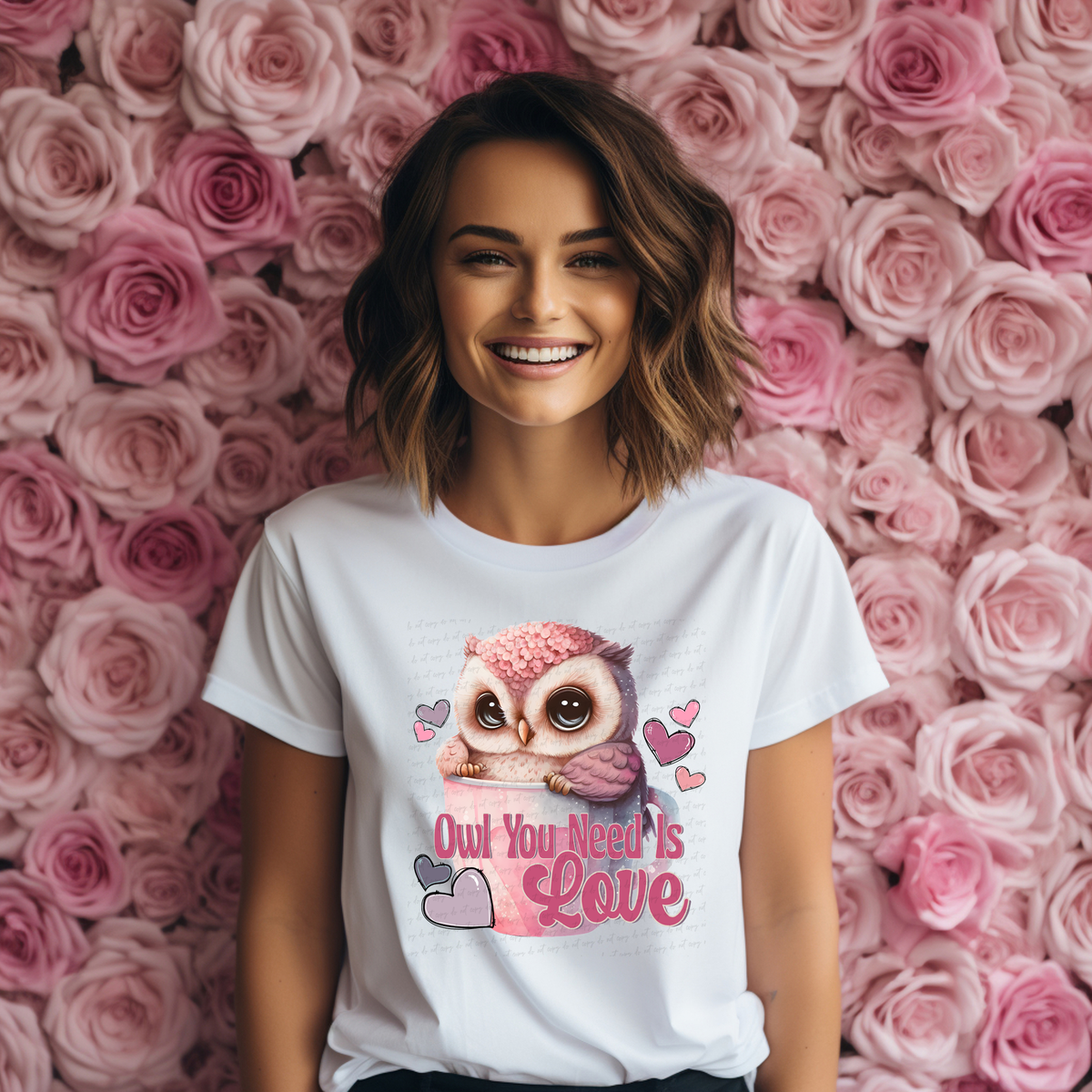 Owl You Need Is Love Pink Owl In Mug 116866 DTF Transfer