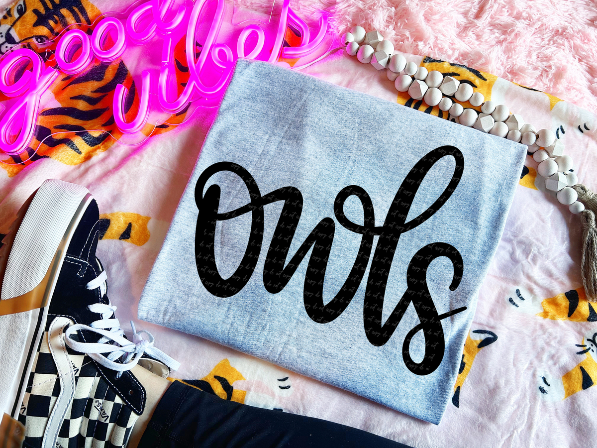 Owls Hand Lettered 54116 DTF transfer
