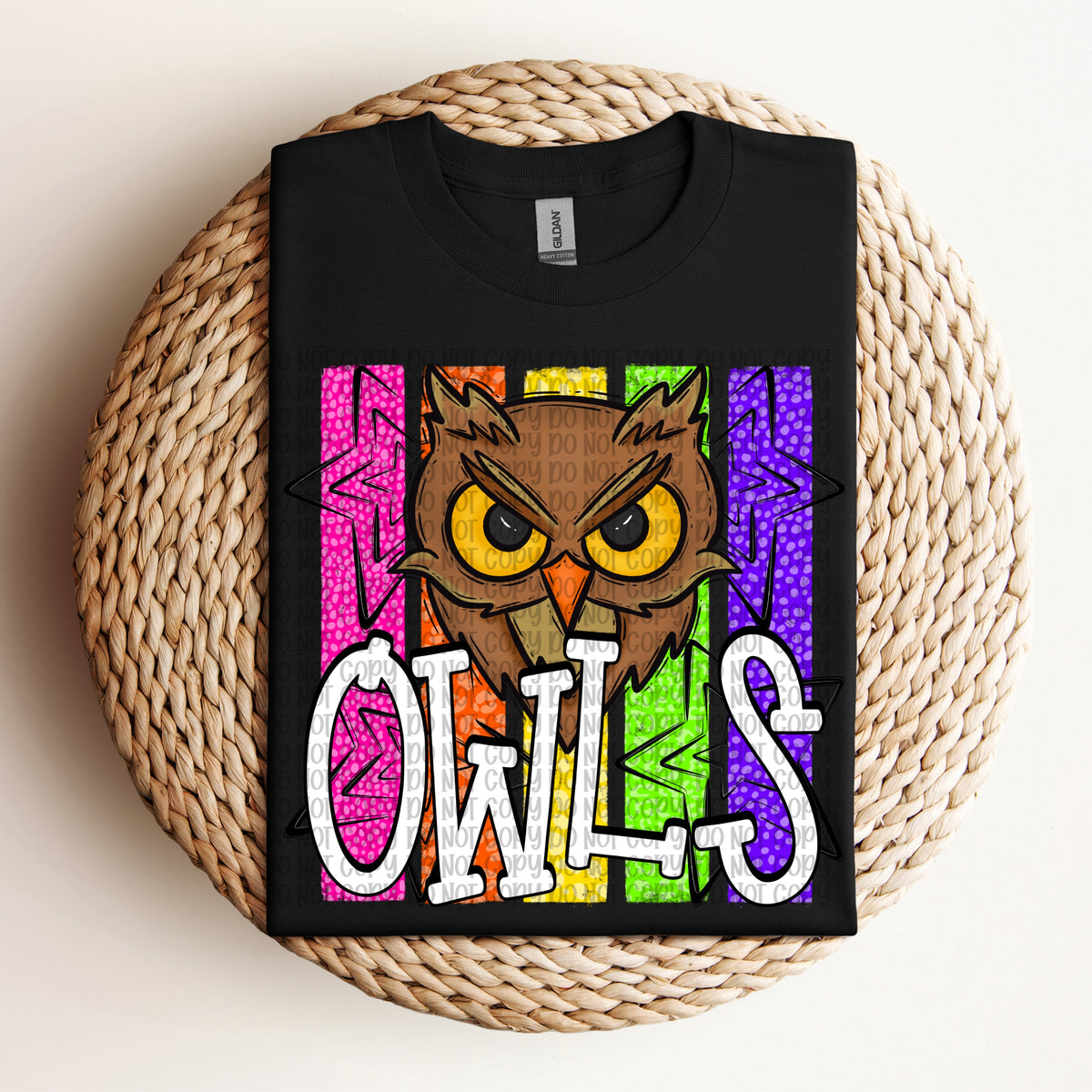 Owls neon stripes (VP) DTF Transfer