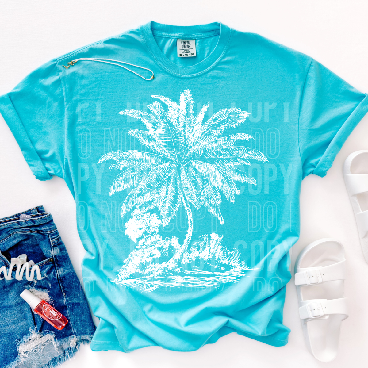 Palm tree sketch (SBB) DTF Transfer