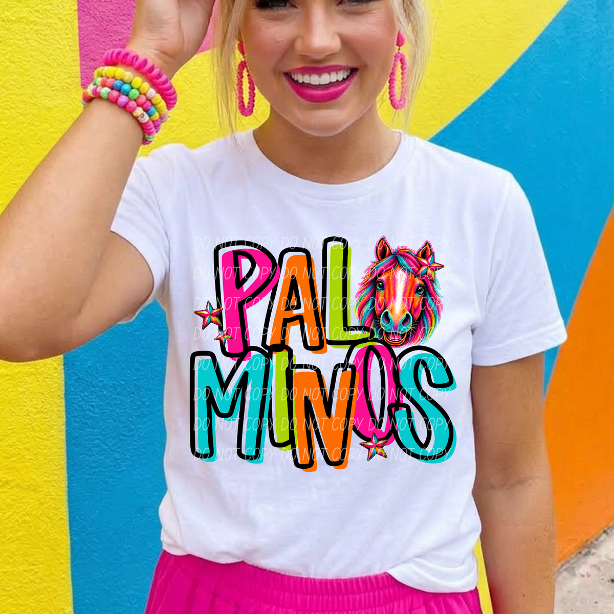 palominos rainbow stacked with head (city) DTF Transfer