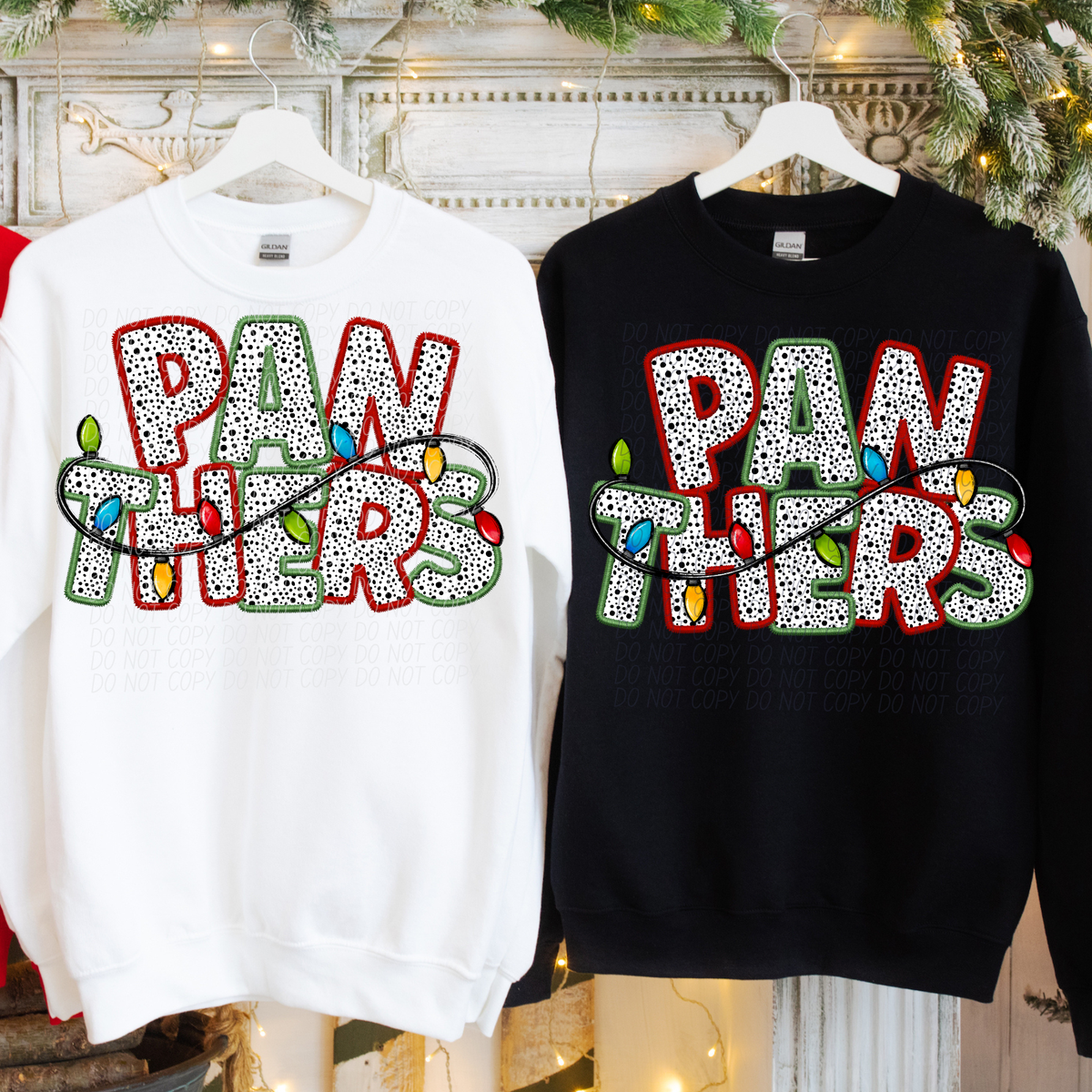 Panthers Christmas Light Mascots (City) DTF Transfer