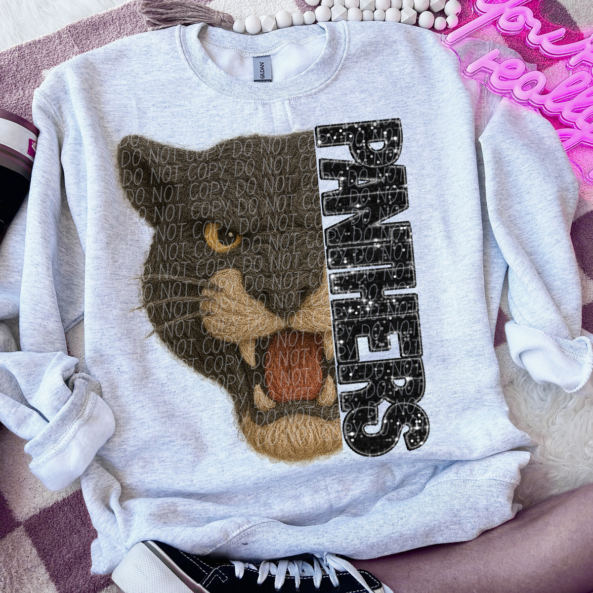 Panthers faux glitter faux yarn (City) DTF Transfers