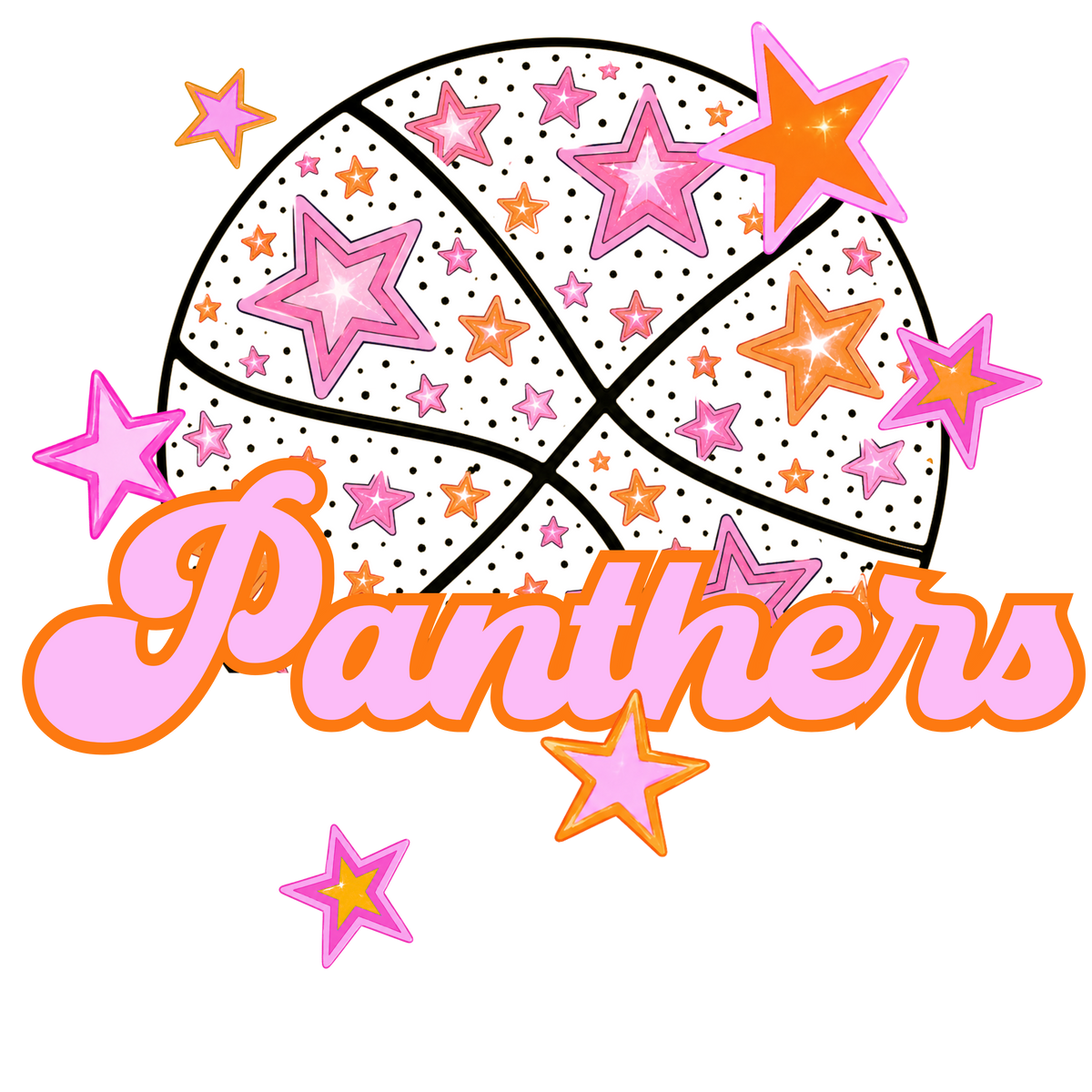 panthers pink basketball (city) DTF transfer
