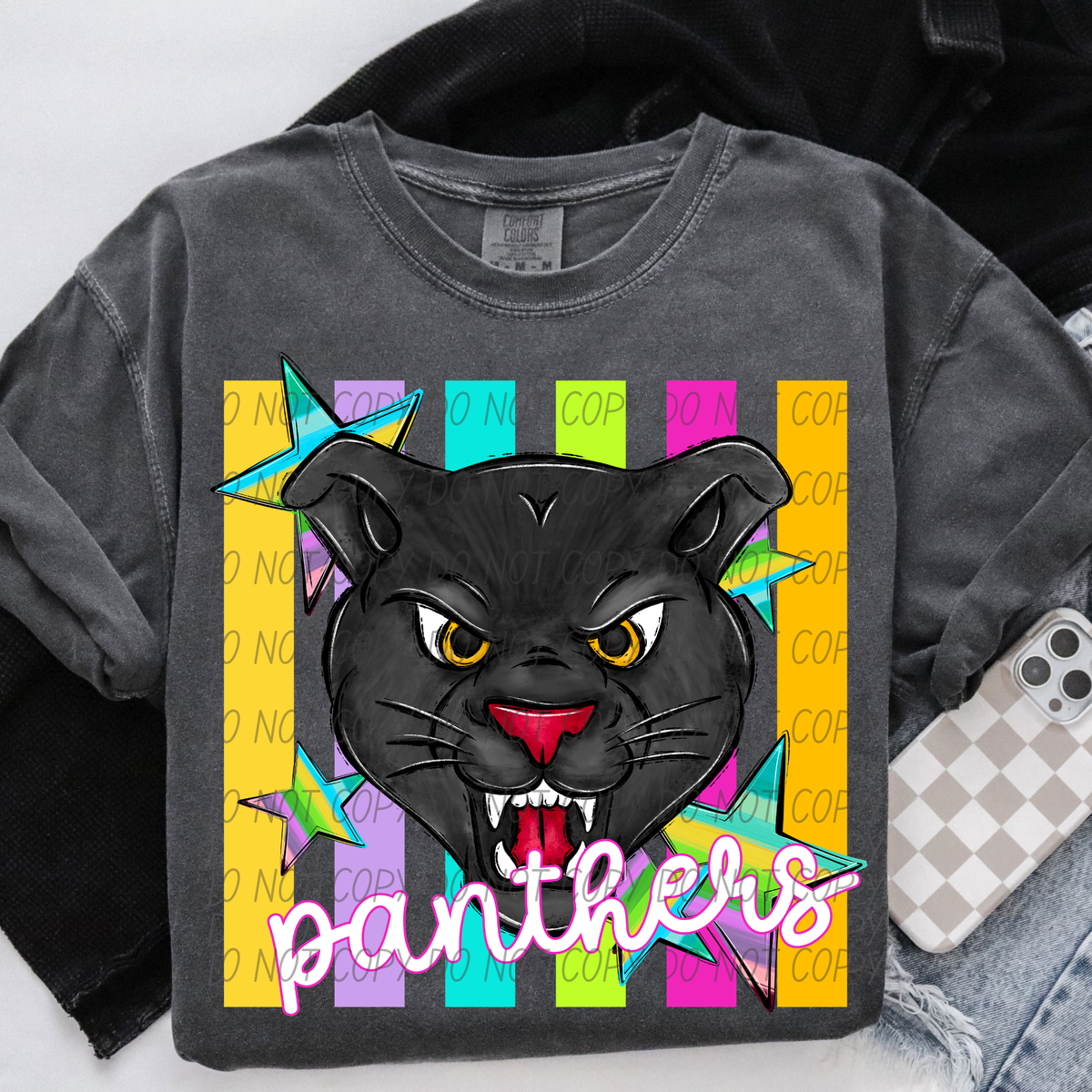 Panthers neon strips (City) DTF Transfer