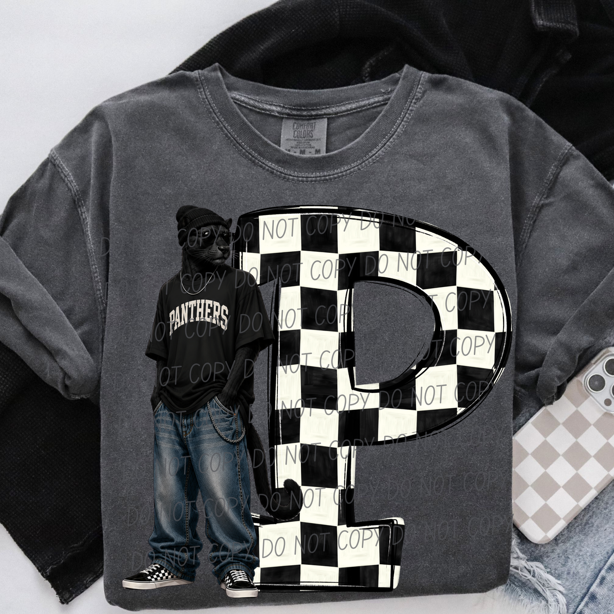 Panthers sideline sweatshirt mascots (City) DTF Transfer