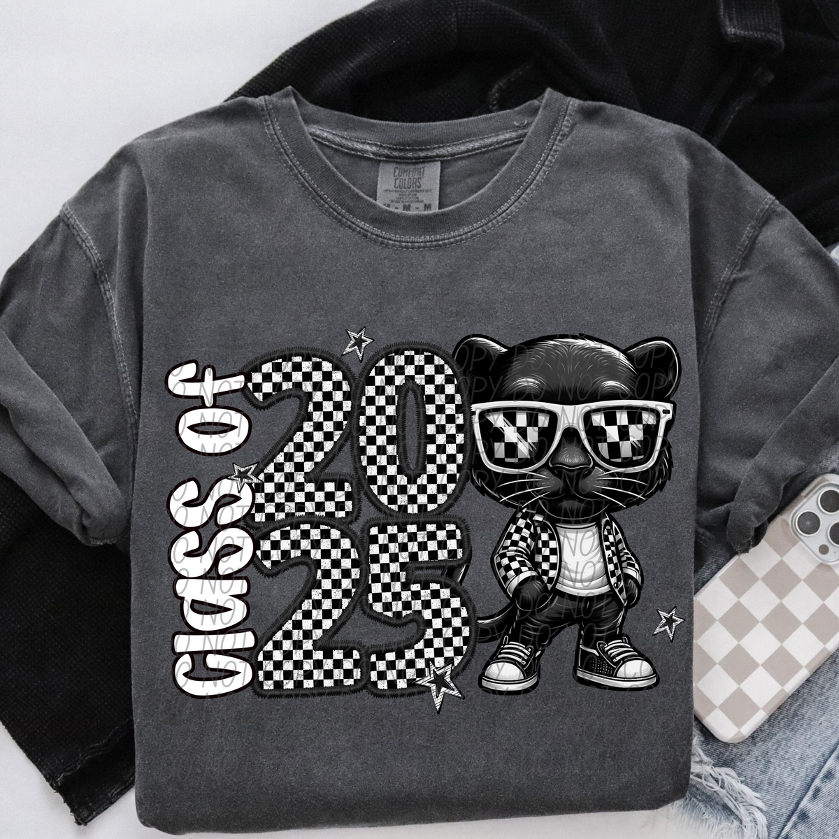 Class of 2025 Checkered Panther (CITY) DTF transfer