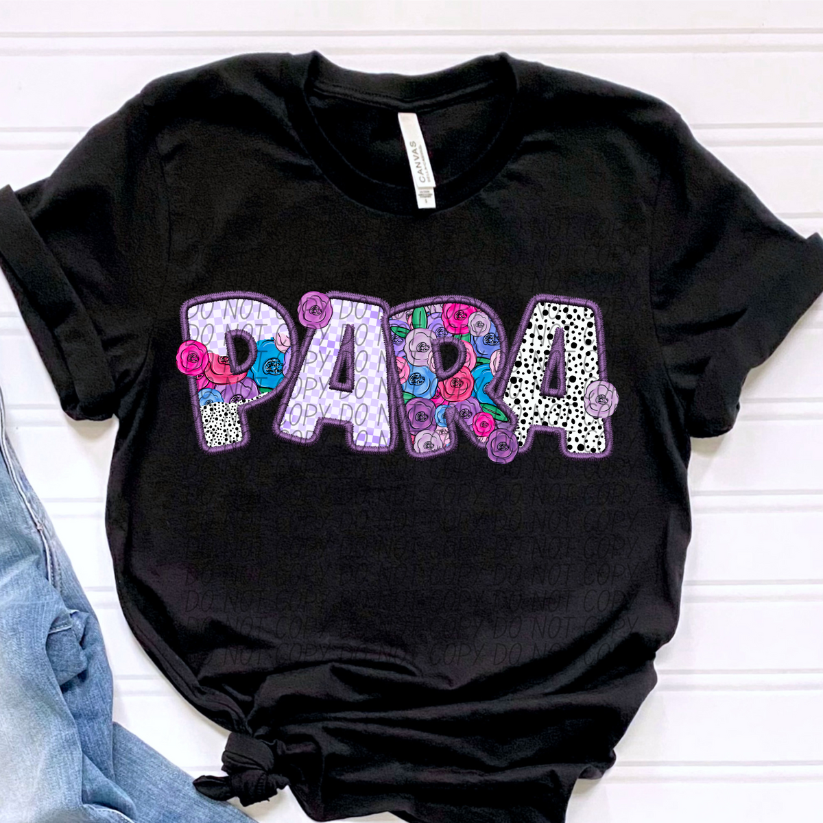 Para Floral Purple Checkered (CITY) DTF transfer