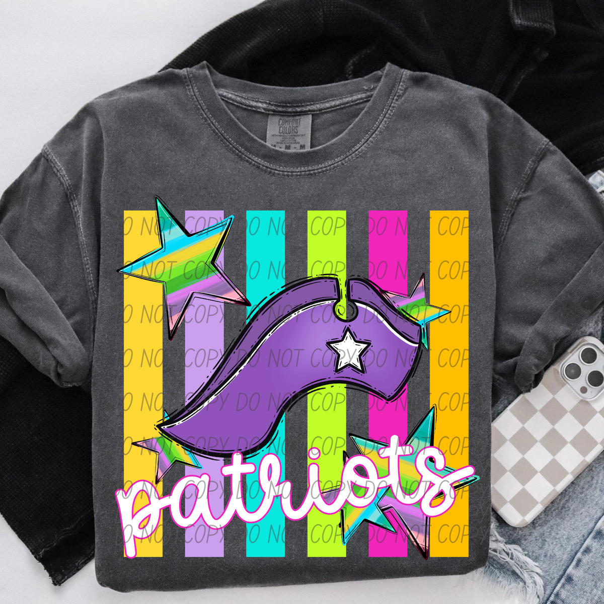 Patriots hat purple neon (hat) (City) DTF Transfer