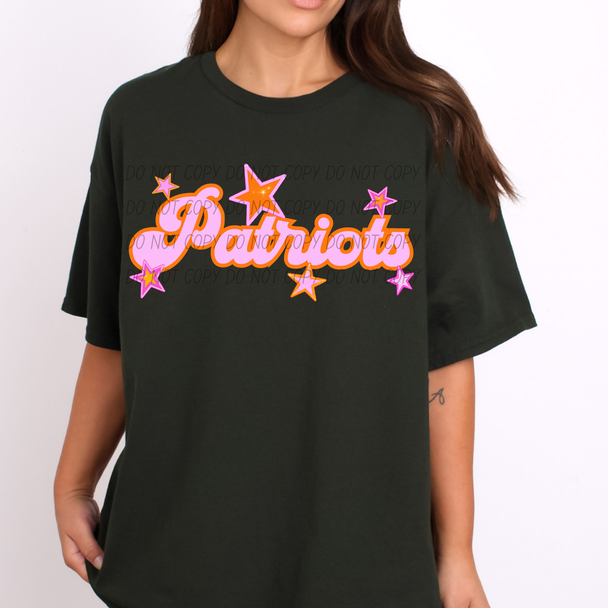 patriots pink orange stars (city) DTF transfer