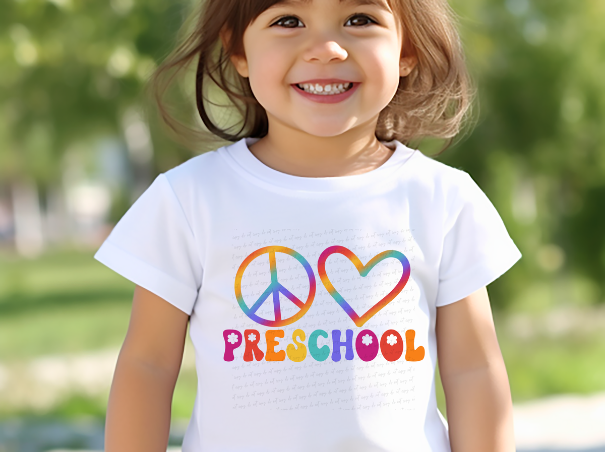 Peace Love Preschool Neon Font 116647 DTF Transfer