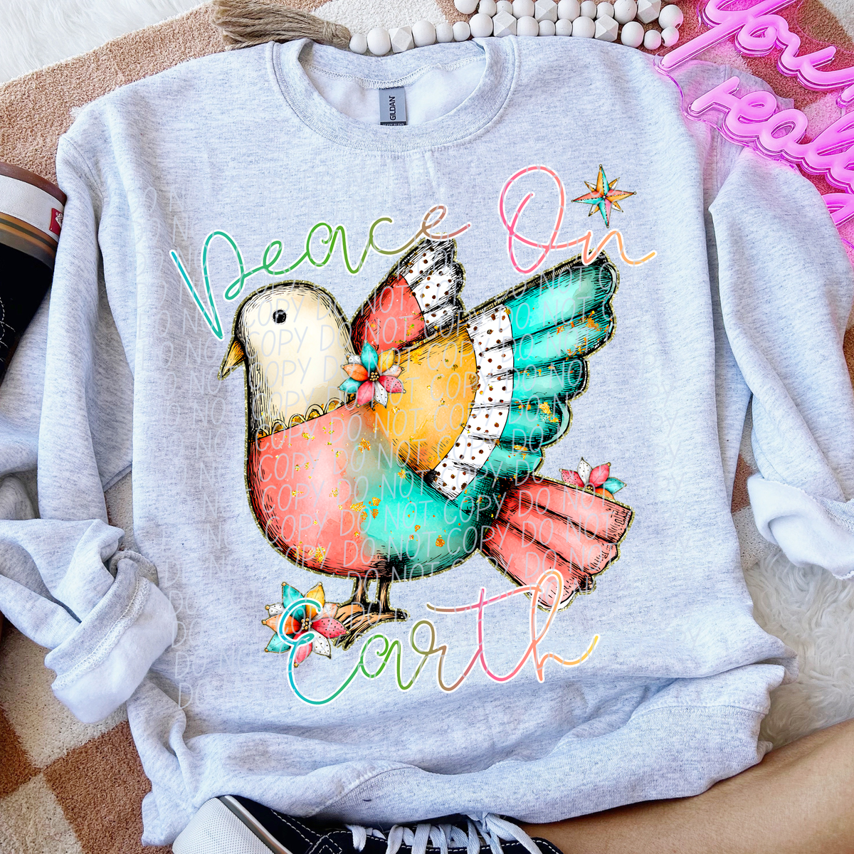 Peace on Earth bird (City) DTF Transfer