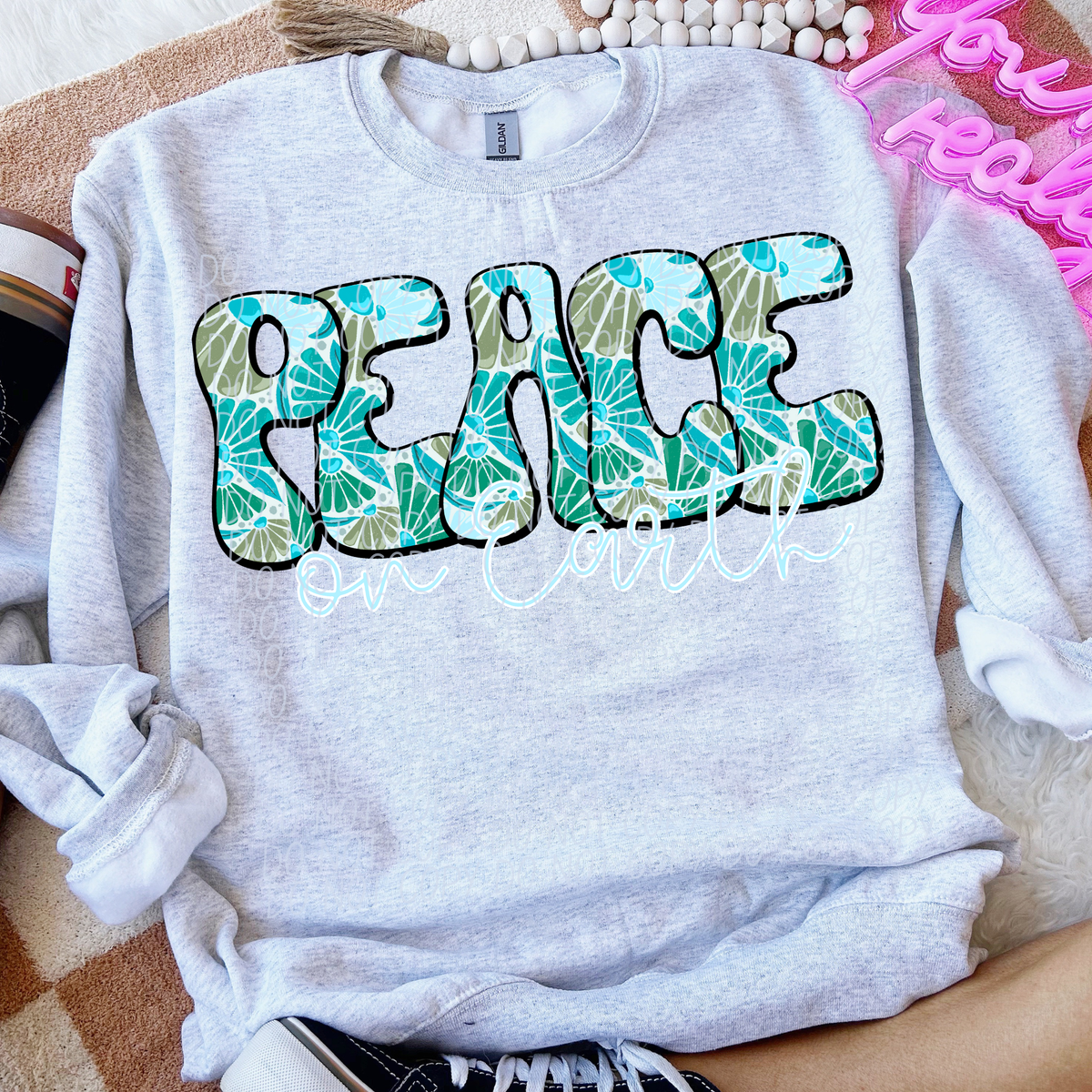 Peace on Earth blue (City) DTF Transfer