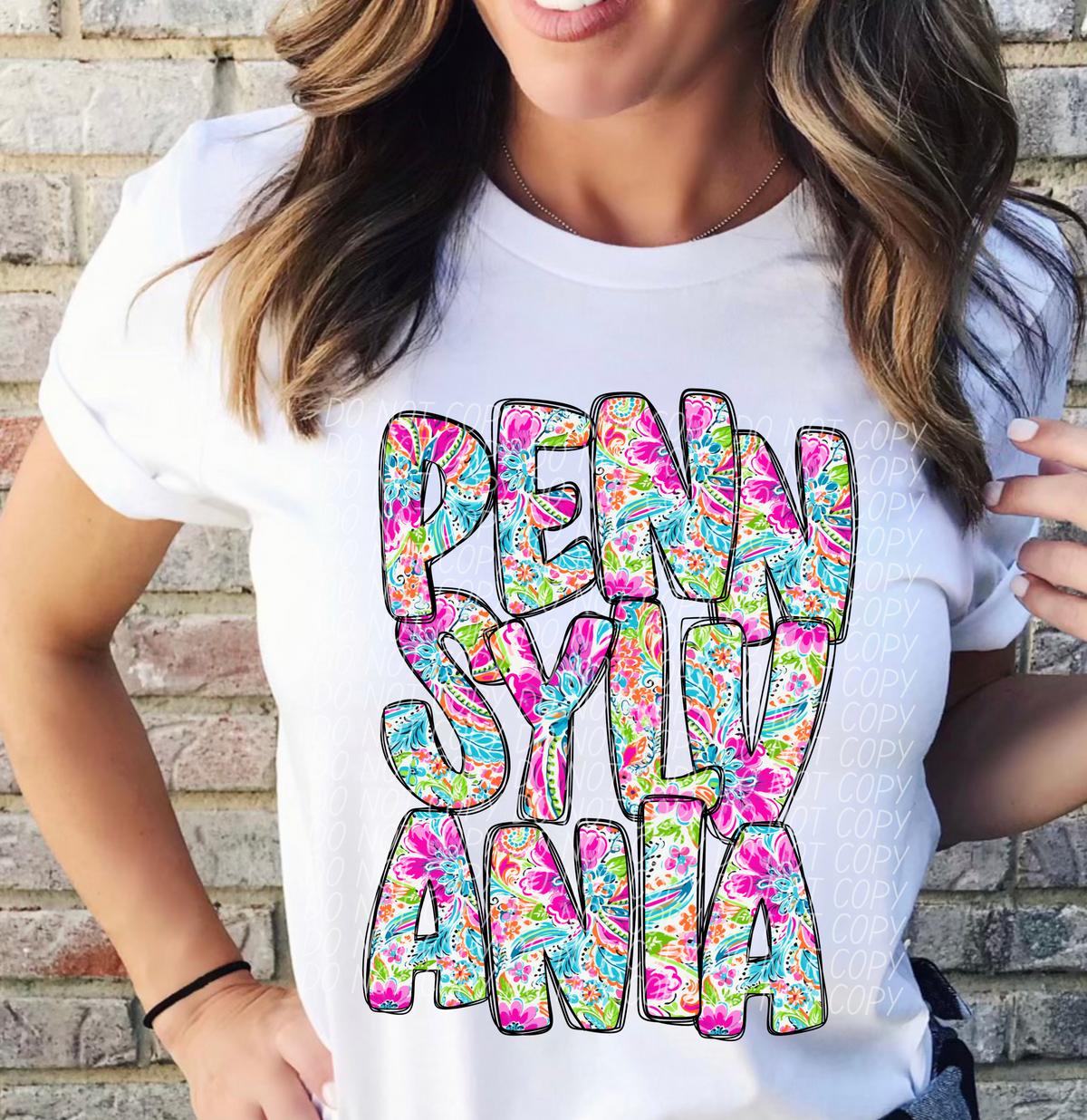 Pennsylvania floral STACKED CITY DTF transfer