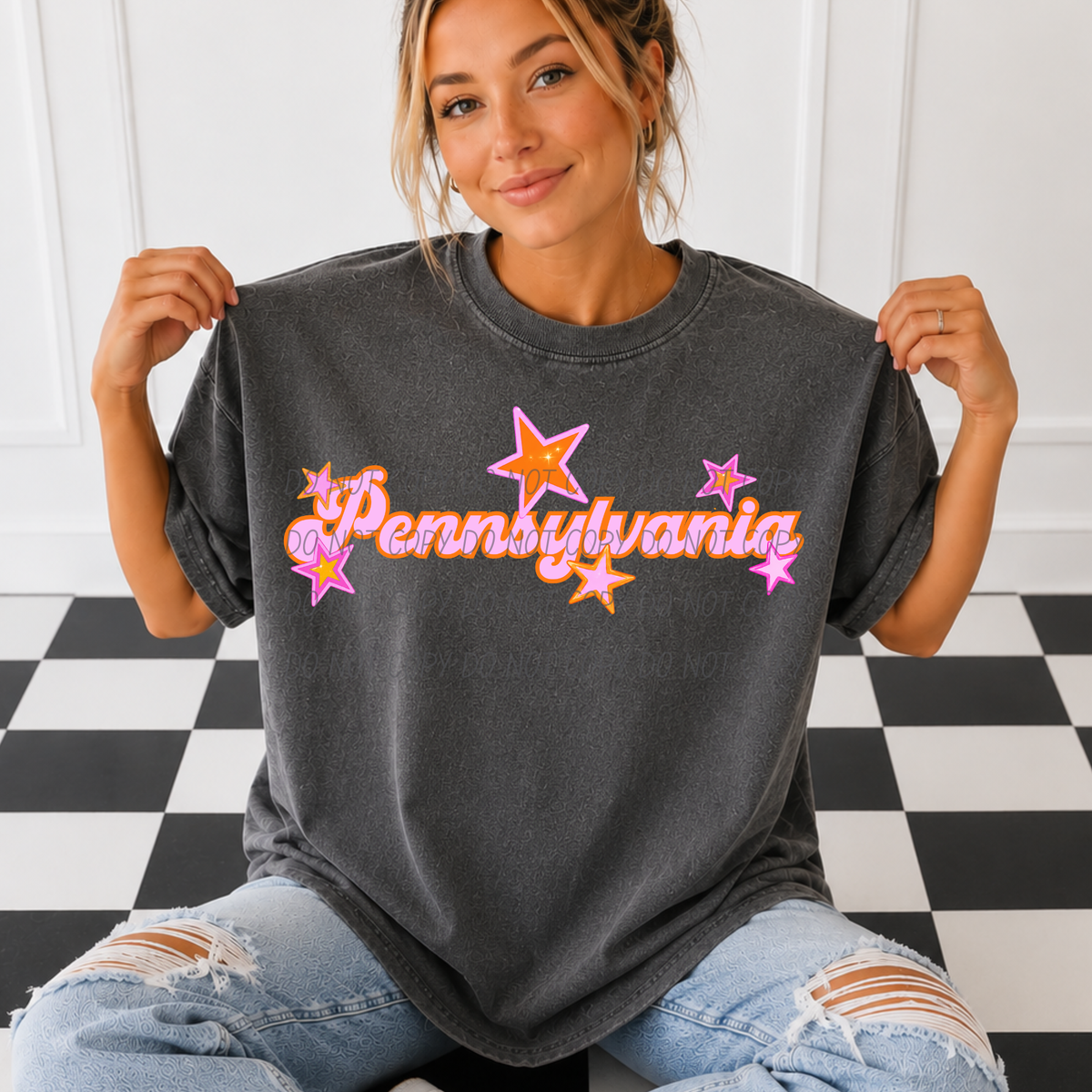 Pennsylvania pink orange states (City) DTF Transfer