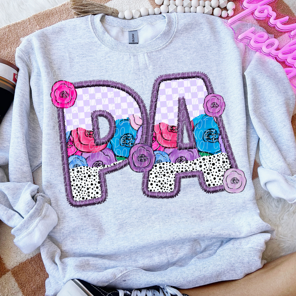 PA purple floral (CITY) DTF transfer