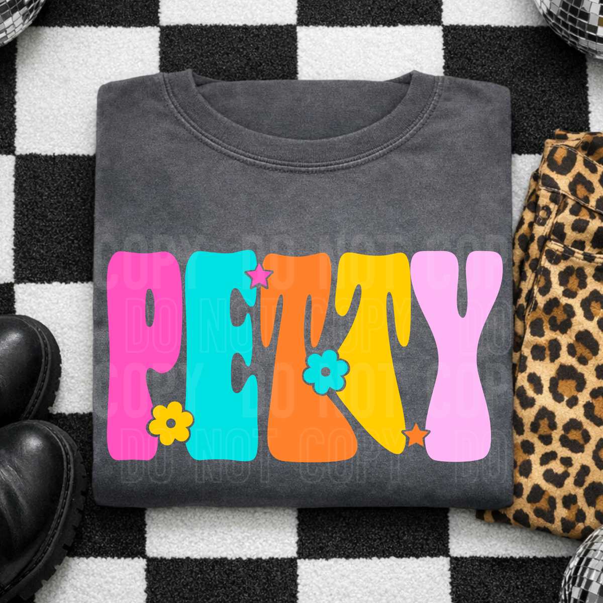 Petty with flowers RAINBOW (SBB) DTF Transfer