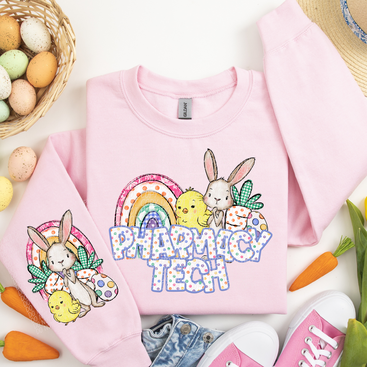 Pharmacy Tech rainbow chick bunny (CITY) DTF transfer