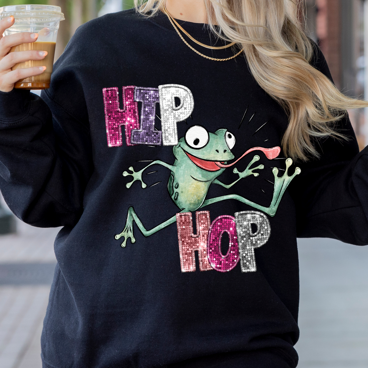 Hip hop frog pink and purple (CITY) 24359 DTF transfer