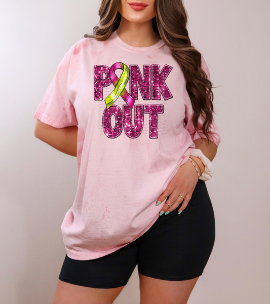 Pink out tennis sequins 40230 DTF TRANSFER