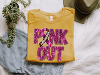Pink out football sequins 40233 DTF TRANSFER