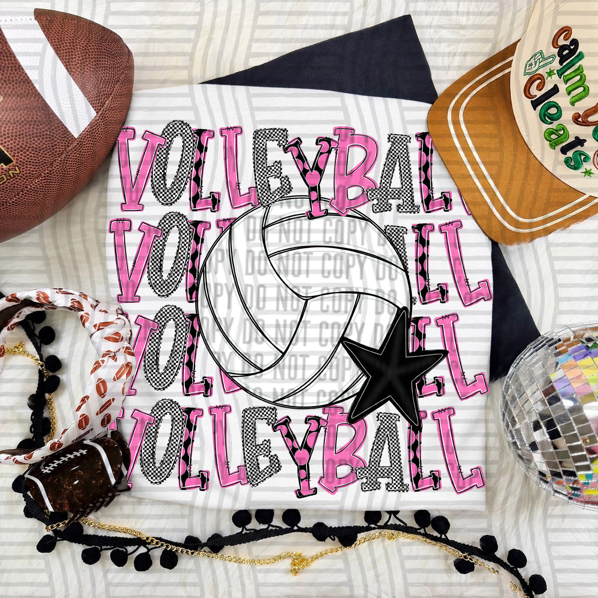 Pink-Volleyball quad stacked (Caplinger) DTF Transfer