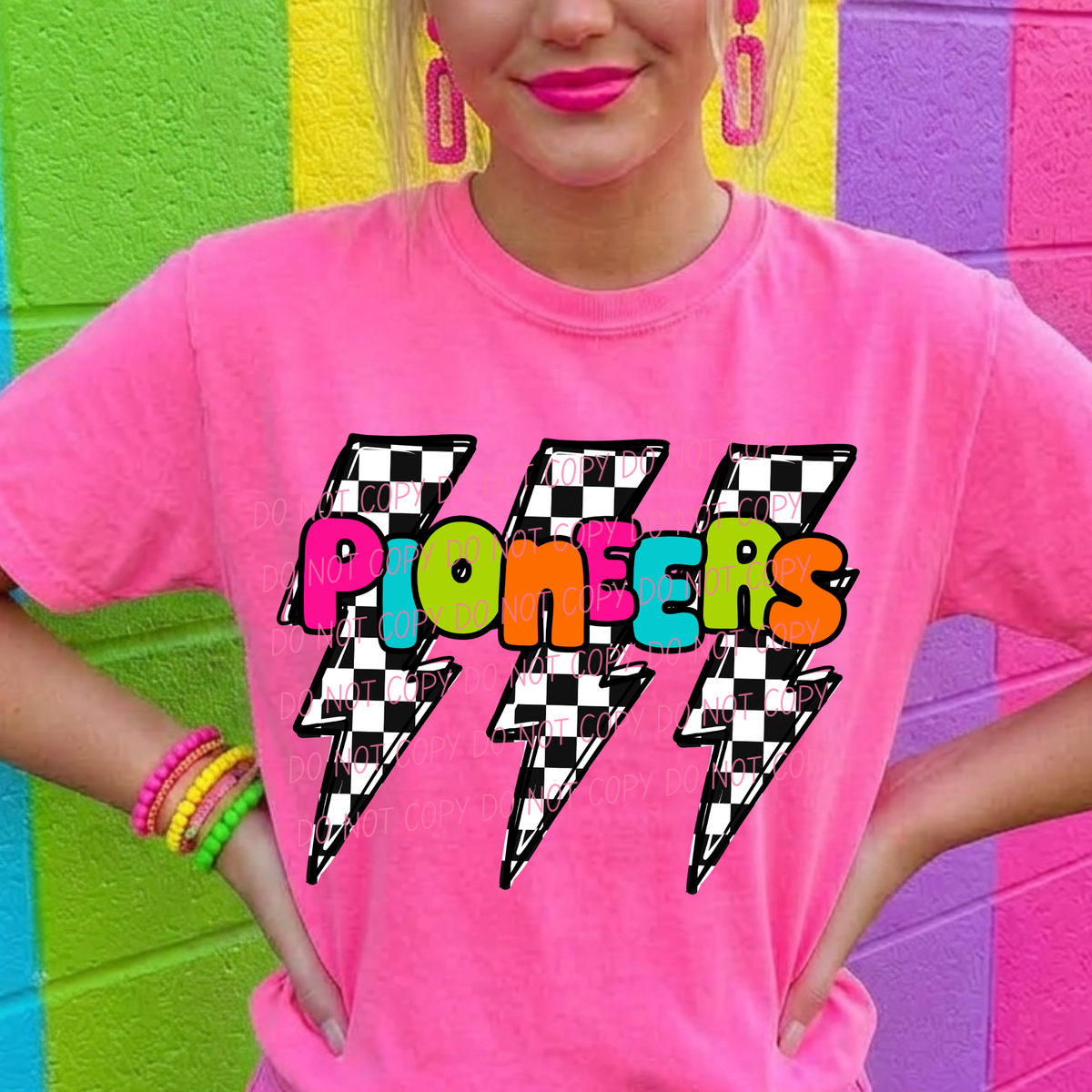 Pioneers multi color with lightning bolt background (city) DTF Transfer