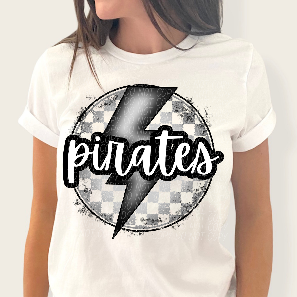 Pirates grey/silver lightning bolt circle CITY DTF transfer