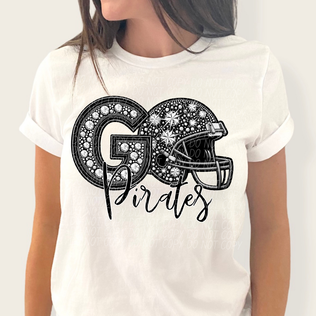 Go pirates helmet and rhinestones CITY 45008 DTF transfer