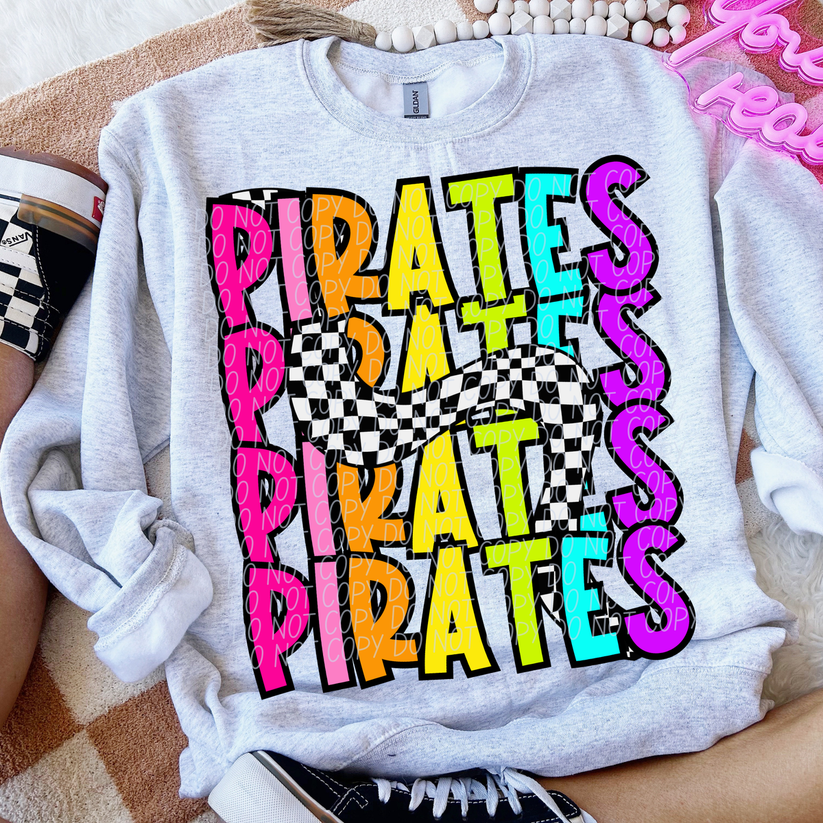 Pirates 80's Vibe Mascot STACKED (City) DTF transfer