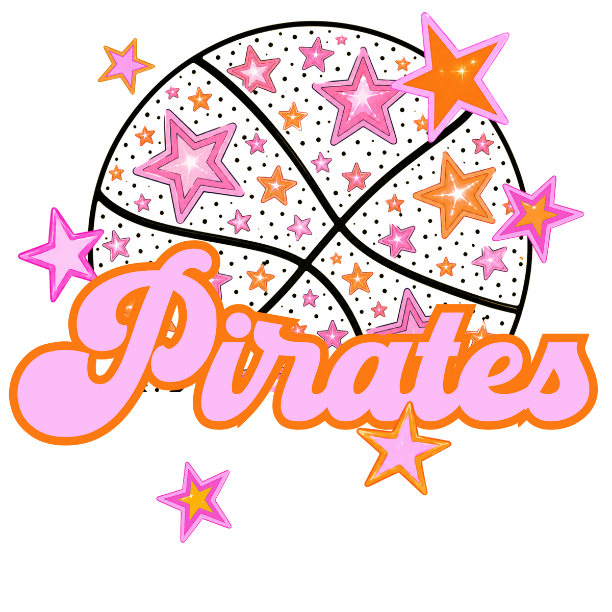 pirates pink basketball (city) DTF transfer