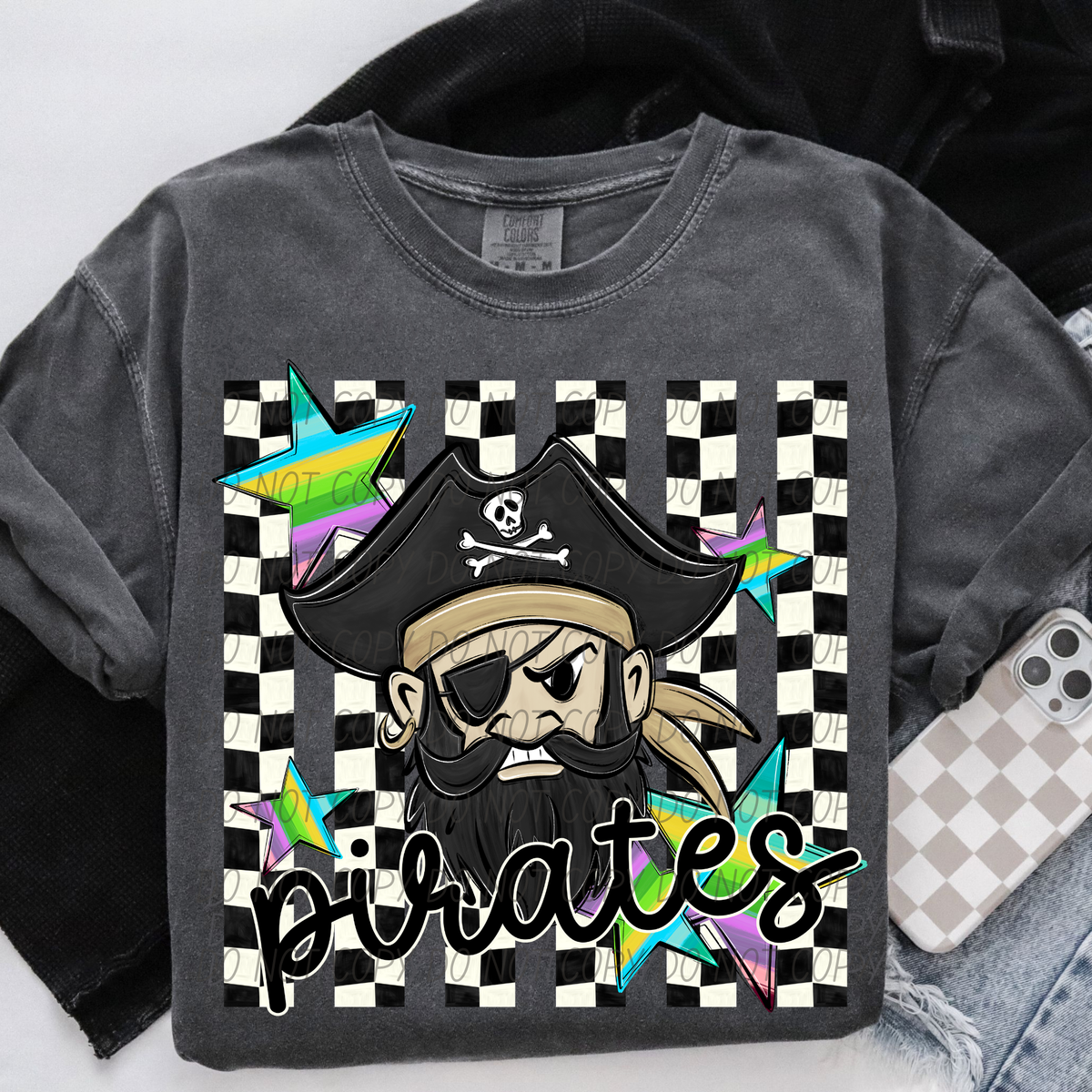 Pirates checker strips (City) DTF Transfer