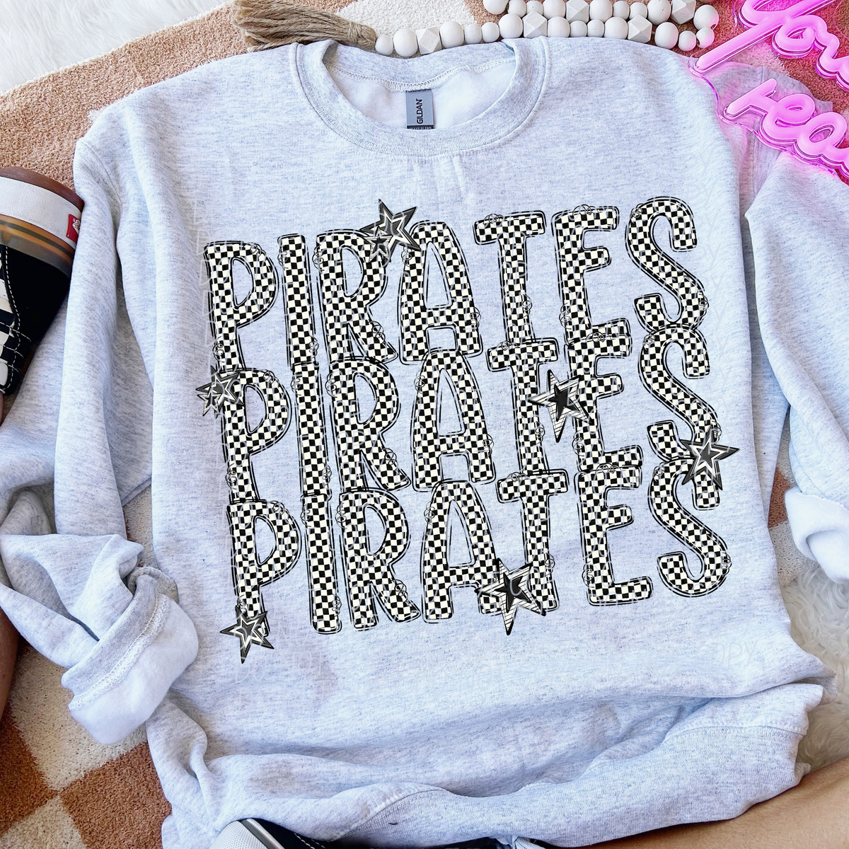 Pirates checker star stacked (City)DTF transfer