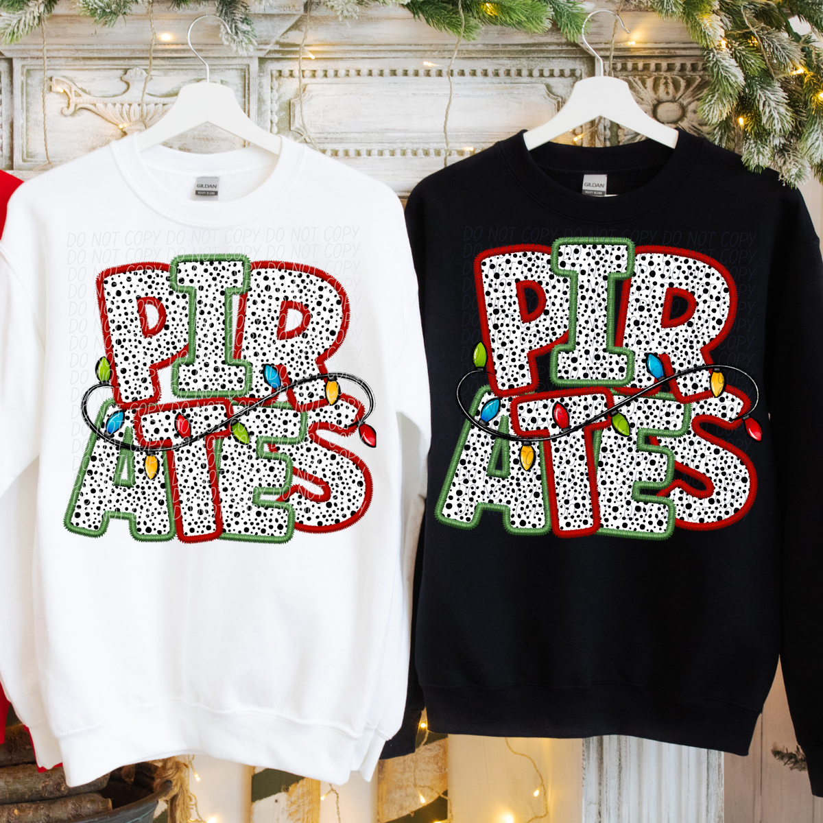 Pirates Christmas Light Mascots (City) DTF Transfer