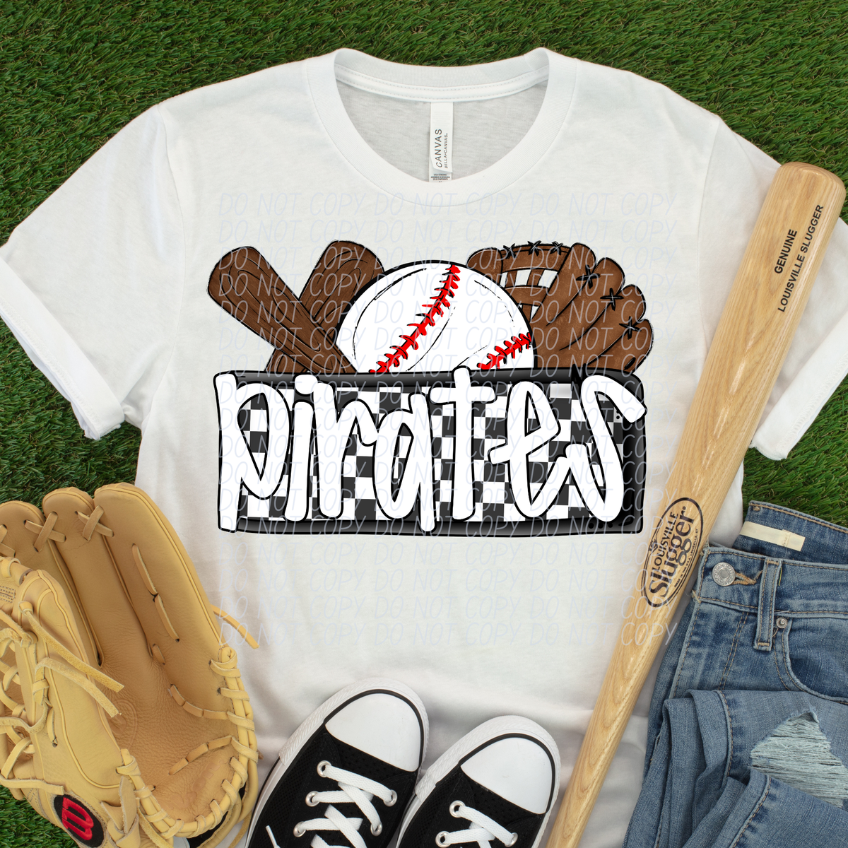 Pirates (Bat, Baseball, Glove, Checkered background) (City)