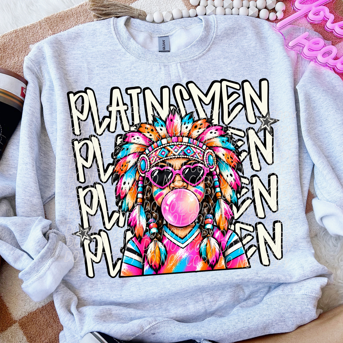 plainsmen pretty little rebels mascot (city) DTF Transfer