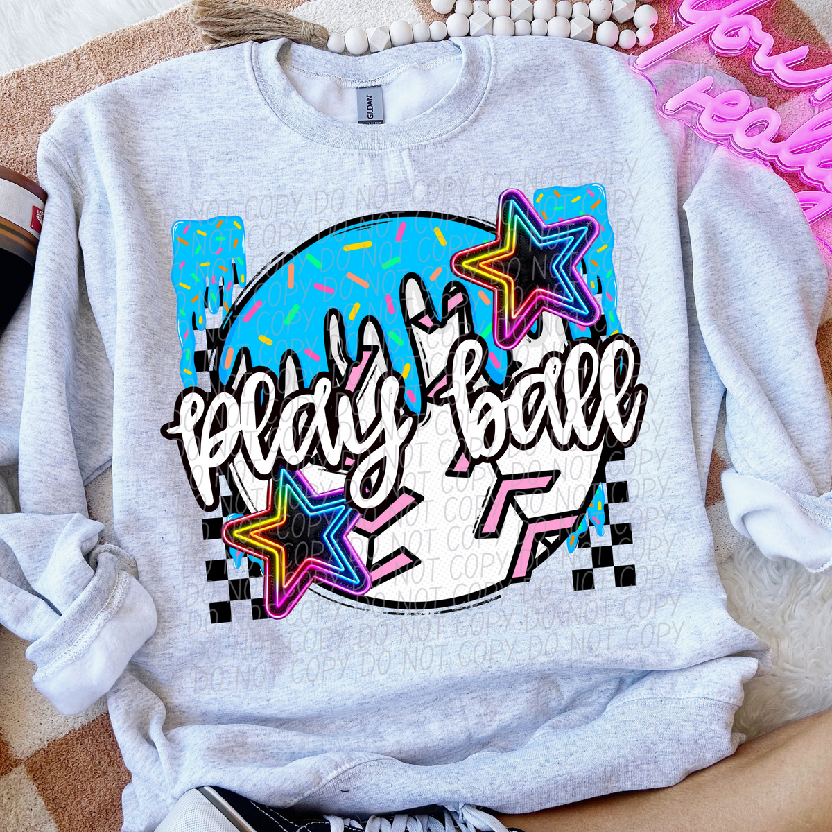 Play ball baseball drip (CITY) DTF transfer