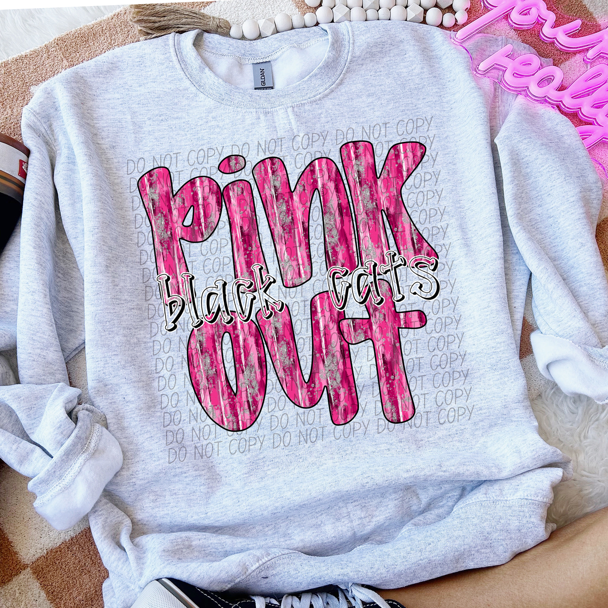 Pink Out Black Cats (CITY) 54379 DTF transfer